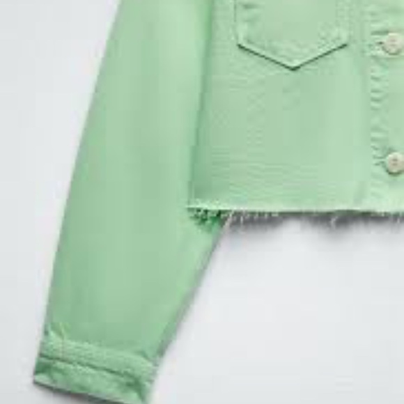 ZARA 2pcs Cropped Denim Jacket + Straight Cropped Jeans Coord Set BNWT - Picture 4 of 7